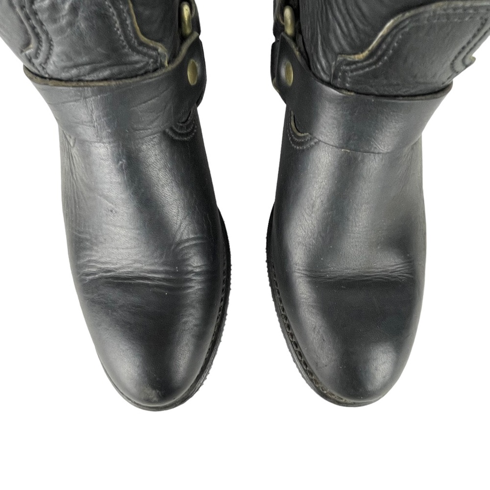 DOUBLE H BOOT CO. LADIES HARNESS 5026 ALMOND TOE SHORT LEATHER MOTORCYCLE BOOTS - Picture 8 of 14